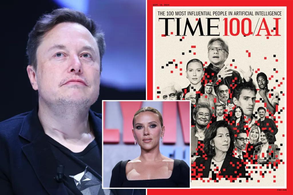 Time omits Elon Musk from the 100 most influential people in AI, but includes Scarlett Johansson